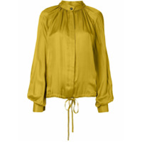 Ann Demeulemeester Blusa mangas longas com cordão de ajuste - Amarelo