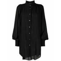 Ann Demeulemeester Blusa mangas longas com franzido posterior - Preto