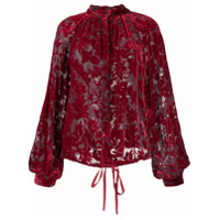 Ann Demeulemeester Camisa mangas longas de jacquard com estampa floral - Vermelho