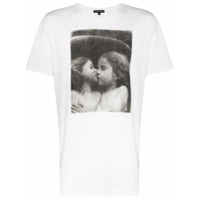 Ann Demeulemeester Camiseta com estampa de beijo - Branco
