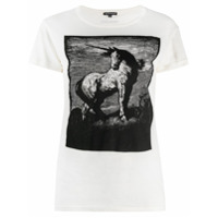 Ann Demeulemeester Camiseta de algodão com estampa de unicórnio - Neutro
