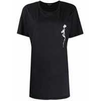 Ann Demeulemeester Camiseta de algodão com estampa floral - Preto