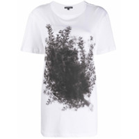 Ann Demeulemeester Camiseta longa com estampa de planta - Branco