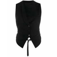 Ann Demeulemeester Colete cropped assimétrico - Preto