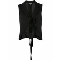 Ann Demeulemeester Colete cropped com amarração frontal - Preto