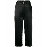Ann Demeulemeester cropped satin trousers - Preto