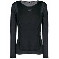 Ann Demeulemeester Suéter leve com estampa de logo - Preto