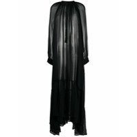 Ann Demeulemeester Vestido longo mangas amplas de chiffon - Preto