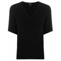 A.P.C. Camiseta gola V com modelagem solta - Preto