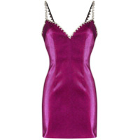 AREA Vestido mini com aplicações de cristais - Rosa