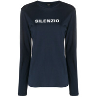 Aspesi Camiseta mangas longas com logo - Azul