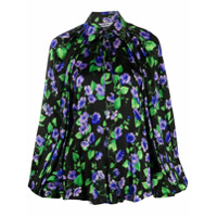 Balenciaga Blusa de jacquard com estampa floral - Preto