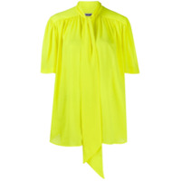 Balenciaga Blusa mangas curtas com laço - Amarelo