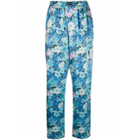Balenciaga Calça de pijama com estampa floral - Azul