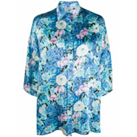 Balenciaga Camisa com estampa floral Vareuse - Azul