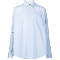 Balenciaga Camisa com sobreposição nas mangas - Azul