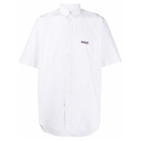 Balenciaga Camisa mangas curtas com logo bordado - Branco