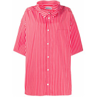 Balenciaga Camisa oversized com estampa de logo - Vermelho