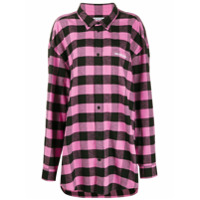 Balenciaga Camisa oversized com estampa xadrez - Rosa