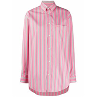 Balenciaga Camisa oversized com listras verticais - Rosa