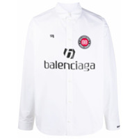 Balenciaga Camisa Soccer com estampa e botões - Branco