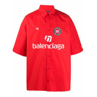 Balenciaga Camisa Soccer mangas curtas com estampa - Vermelho