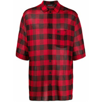 Balenciaga Camisa xadrez mangas curtas - Vermelho