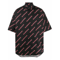 Balenciaga Camiseta com estampa de logo diagonal - Preto