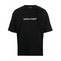 Balenciaga Camiseta com estampa de logo - Preto