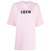 Balenciaga Camiseta Crew com estampa do logo - Rosa