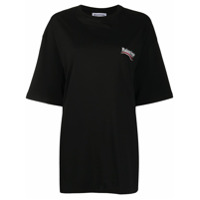 Balenciaga Camiseta de algodão com estampa de logo - Preto