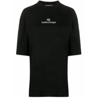Balenciaga Camiseta oversized com logo bordado - Preto