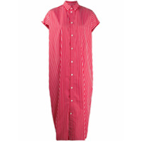 Balenciaga Chemise mangas curtas com listras - Vermelho