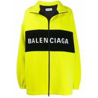Balenciaga Jaqueta oversized com zíper e logo - Amarelo