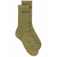 Balenciaga Par de meias caneladas com logo - Verde