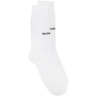Balenciaga Par de meias de tricô com logo - Branco
