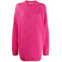 Balenciaga Suéter decote careca texturizado com logo - Rosa