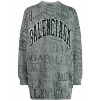 Balenciaga Suéter estampado Greyscale - Cinza