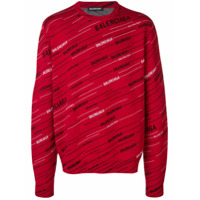 Balenciaga Suéter jacquard com logo - Vermelho
