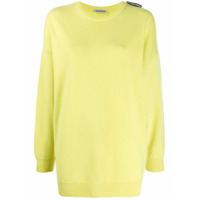 Balenciaga Suéter oversized decote careca com logo - Amarelo