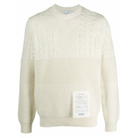 Ballantyne Suéter de cashmere e tricô com patch de logo - Branco