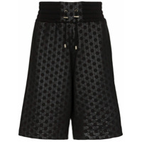 Balmain Bermuda esportiva de jacquard monogramado - Preto