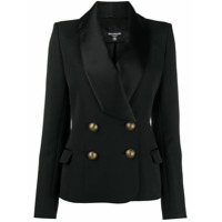 Balmain Blazer com abotoamento e lapelas contrastantes - Preto