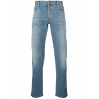 Balmain CalÃ§a jeans slim com recorte lateral - Azul