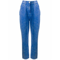 Balmain Calça jeans boyfriend com efeito manchado - Azul