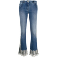 Balmain Calça jeans flare com cintura baixa - Azul