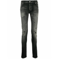 Balmain Calça jeans skinny com detalhe rasgado - Preto