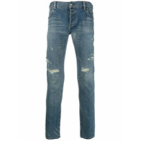Balmain Calça jeans skinny com detalhes puídos - Azul