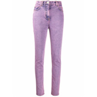 Balmain Calça jeans skinny com patch de logo - Rosa