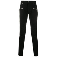 Balmain Calça jeans skinny com zíper e bolso - Preto